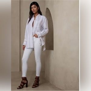 Banana republic white jean pants size 10